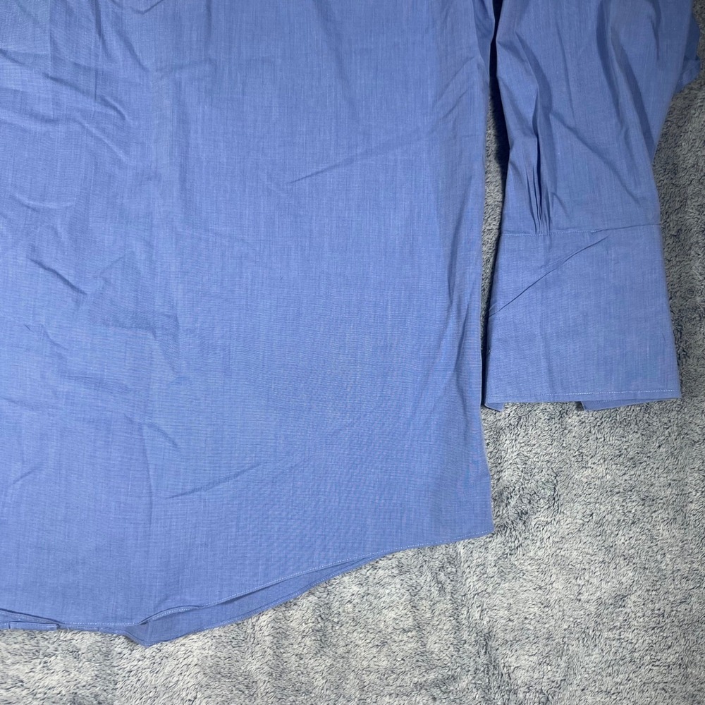 Brooks Brothers Traditional Fit Non-Iron Supima Cotton Blue Dress Shirt 17.5-34 - Picture 14 of 16
